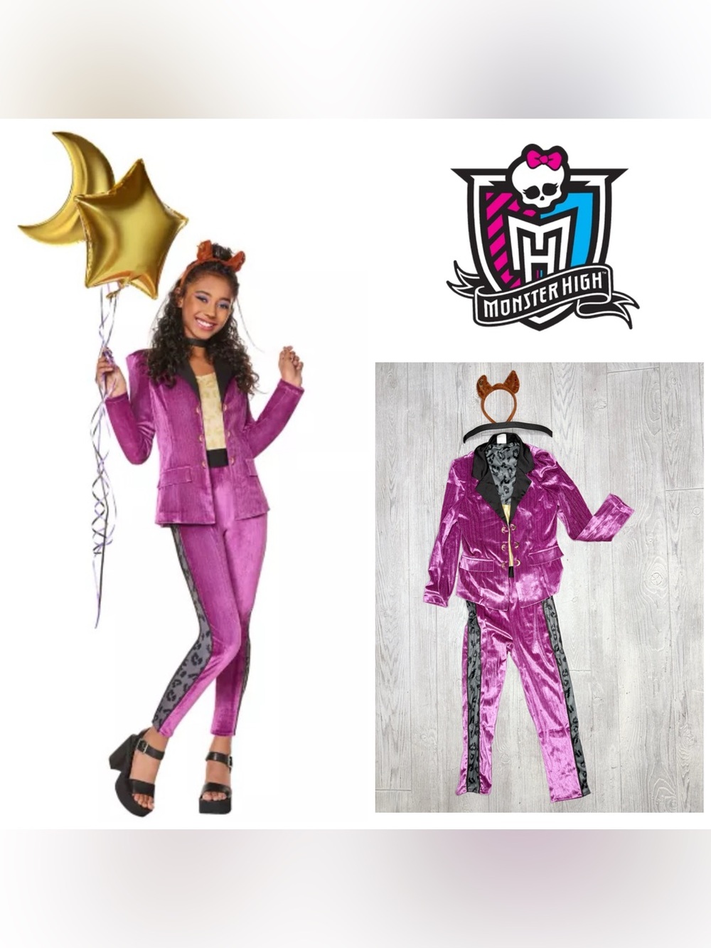 Spirit Halloween Monster High Kids Clawdeen Wolf Monster Ball Costume cosplay m